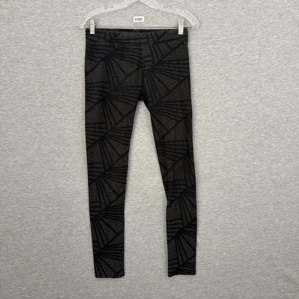 Pact Women's Size Medium Gray Black High Waisted Organic Cotton Leggings
